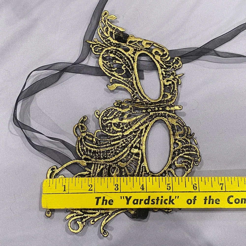 Gold and Black Venetian Masquerade Masks - Elegant Party Eye Mask set
